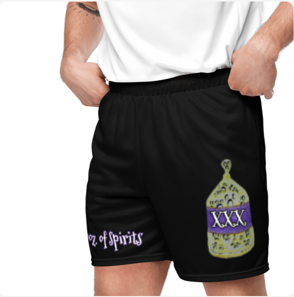 40oz. Of spirits, Unisex mesh shorts
