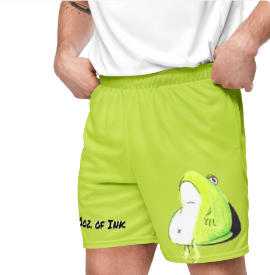 Chill frog dude, Unisex mesh shorts
