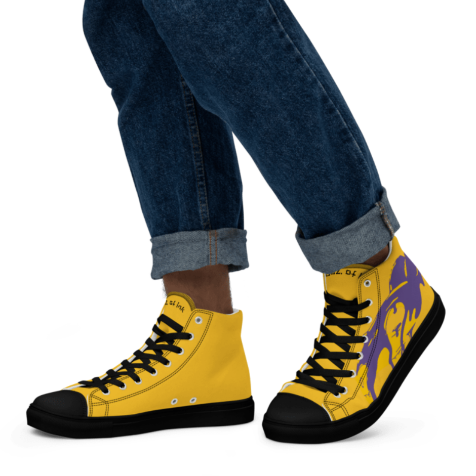Alt Ink skull, Men’s high top canvas shoes