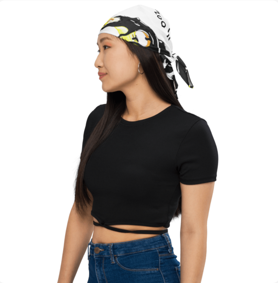 Ink skull white, All-over print bandana