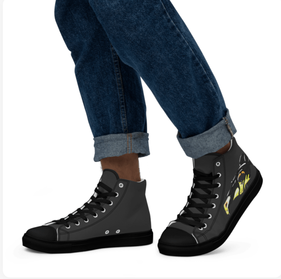 Ink skull, Men’s high top canvas shoes
