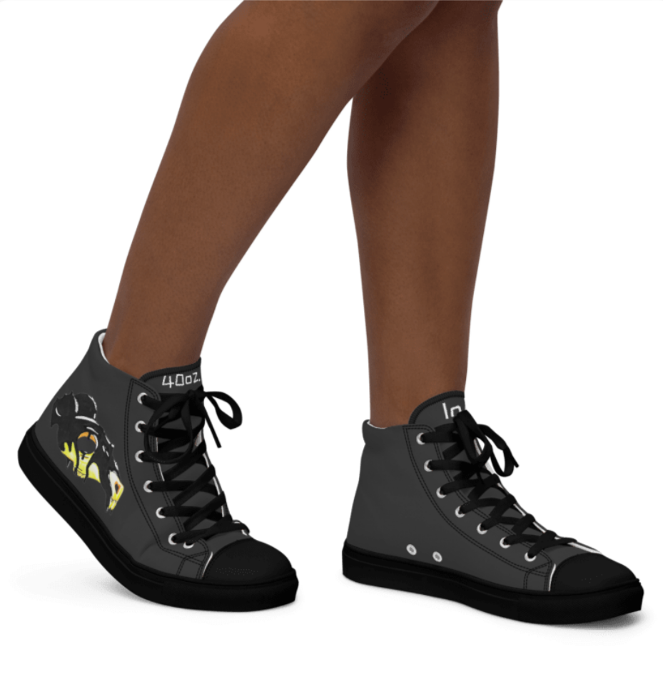 Ink skull, Women’s high top canvas shoes