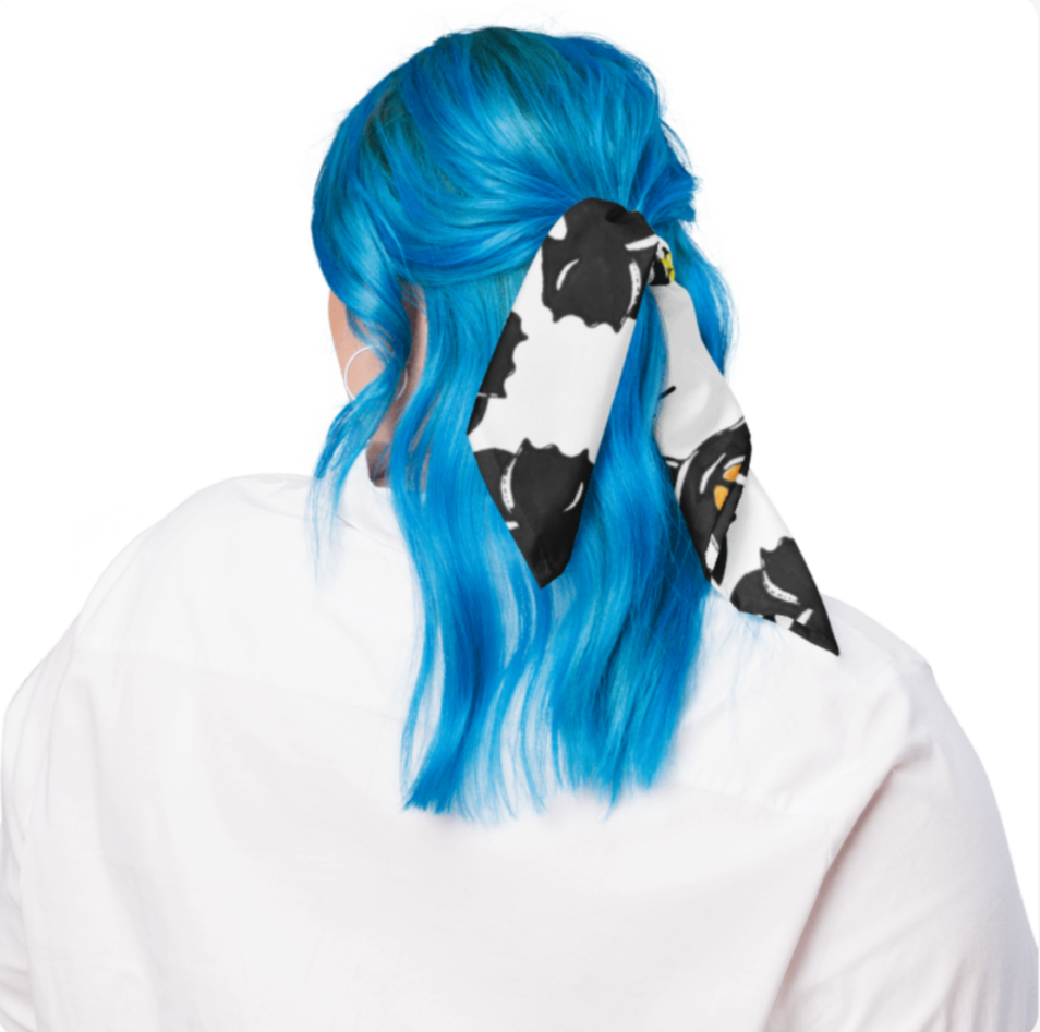 Ink skull white, All-over print bandana